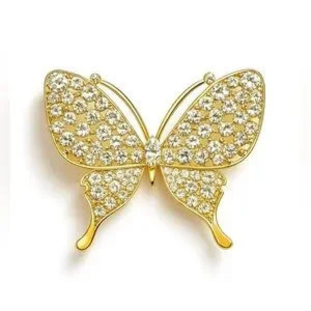 Elegant Gold Butterfly Brooch